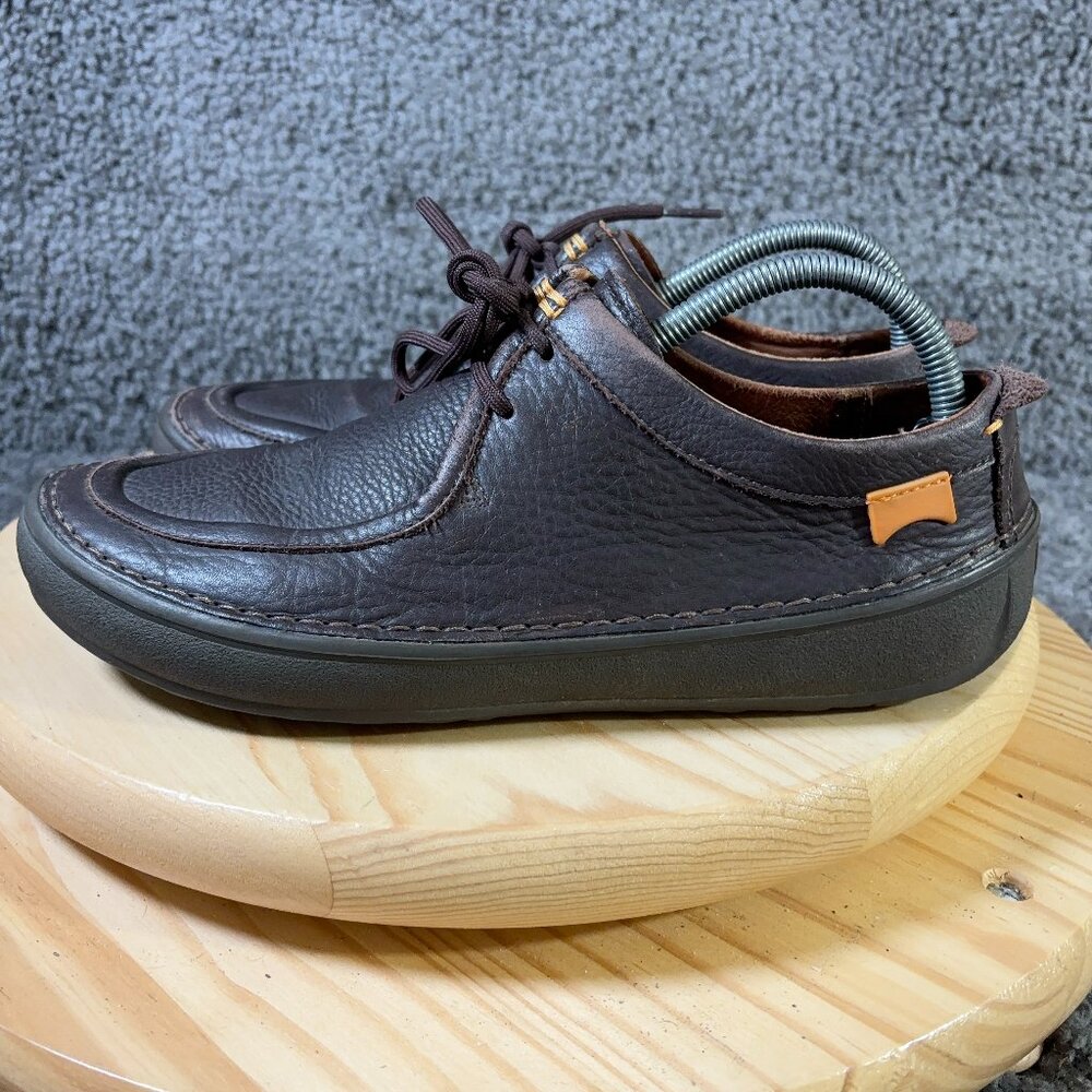 Camper Shoes Kayak Moccasins Mens Size 8 Brown Leather 360 Stitching Casual